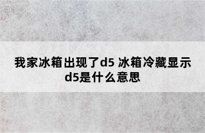 我家冰箱出现了d5 冰箱冷藏显示d5是什么意思